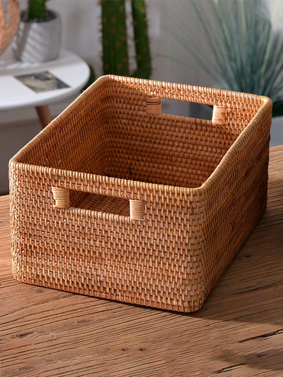 初夏SALE 伝統工芸 アタ細工 持ち手付きスクエア BOX見せる