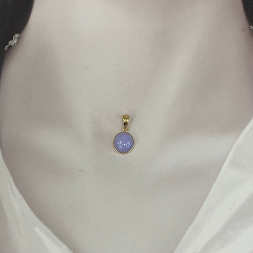 k18YG AU750 18金 天然 ラベンダーヒスイ 翡翠ペンダント 3.8ct
