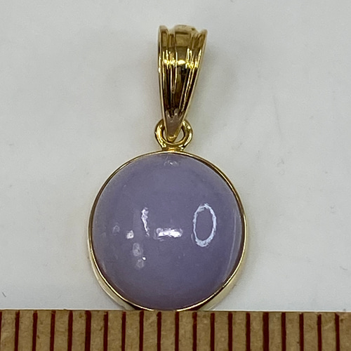 k18YG AU750 18金 天然 ラベンダーヒスイ 翡翠ペンダント 3.8ct