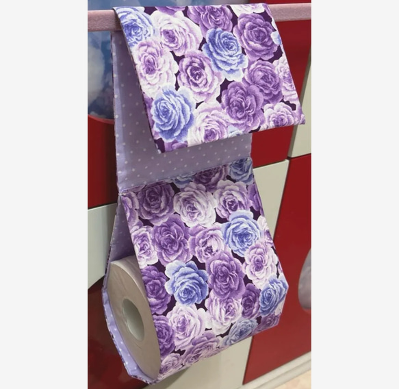 薔薇柄 バラ柄 トイレットペーパーホルダーカバー トイレ用品 トイレ