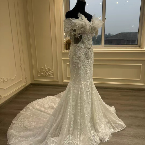 王道派！マーメイドドレス 二の腕を隠せる 見細えシルエット 優雅 高級