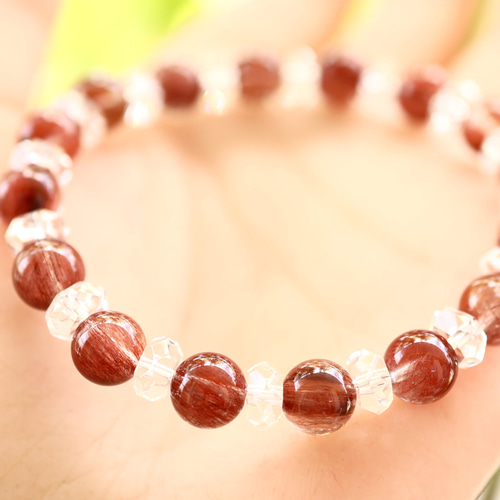 ルチルクォーツレッド 天然石ブレスレット パワーストーン 天然石 ブレスレット レッドルチルクォーツ 14〜15mm
