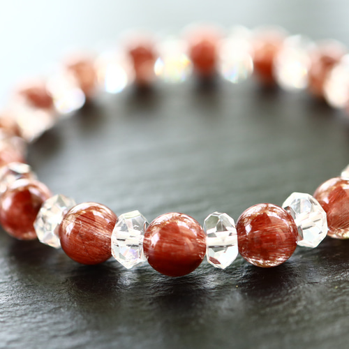☆スーパープレミアムブレス☆レッドルチルクォーツ：8ミリ☆…☆天然石