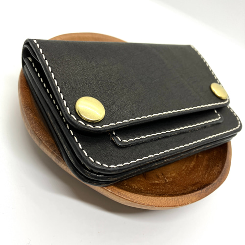 トラッカーウォレット/ショート 姫路ソフトヌメ ブラック 革財布