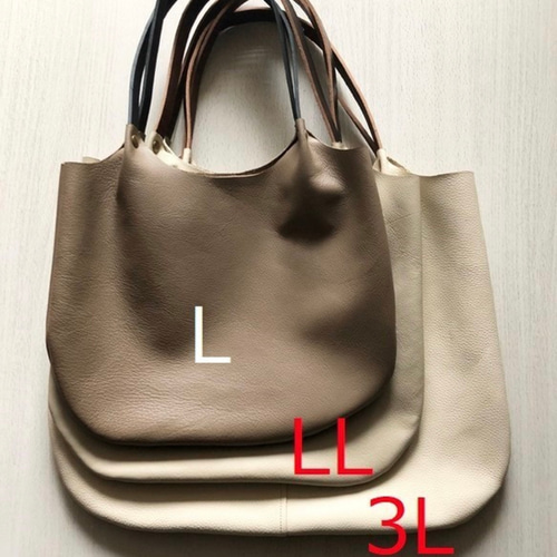 くたくた本革トートバッグL：シュリンク 赤 生活防水レザー トート