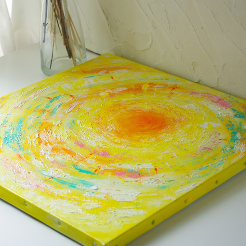 原画】【復刻】抽象画 太陽のひかり 約410×410mm（S6サイズ