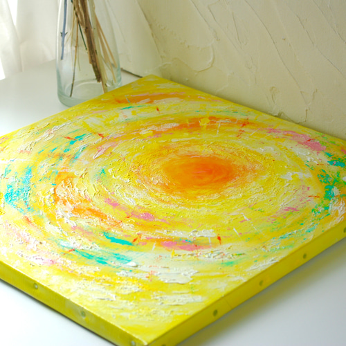 原画】【復刻】抽象画 太陽のひかり 約410×410mm（S6サイズ
