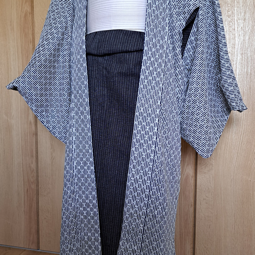 総次郎 洗える単衣 L （白地 お単衣 金彩 正倉院唐草柄 白×シャンパン  