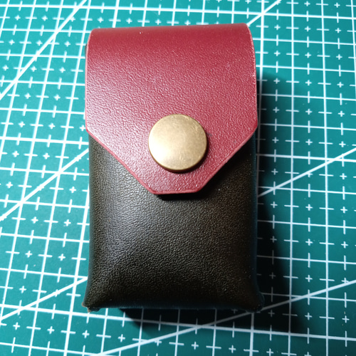 電子タバコ プルームテック10本収納本革製ケース Dカン付き ツートン