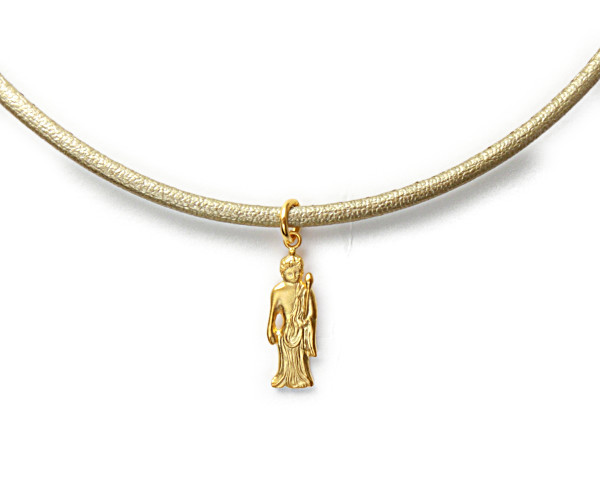 【肩こりに効く磁気ネックレス・厚生労働省の認可品】 &銀製：純金仕上『聖観音ペンダント』のセット.