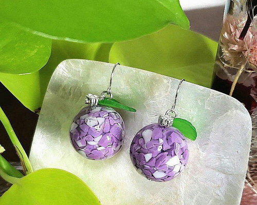 プルーン✾大ぶりピアス 果物シリーズ ハンドメイド No.135 ピアス 
