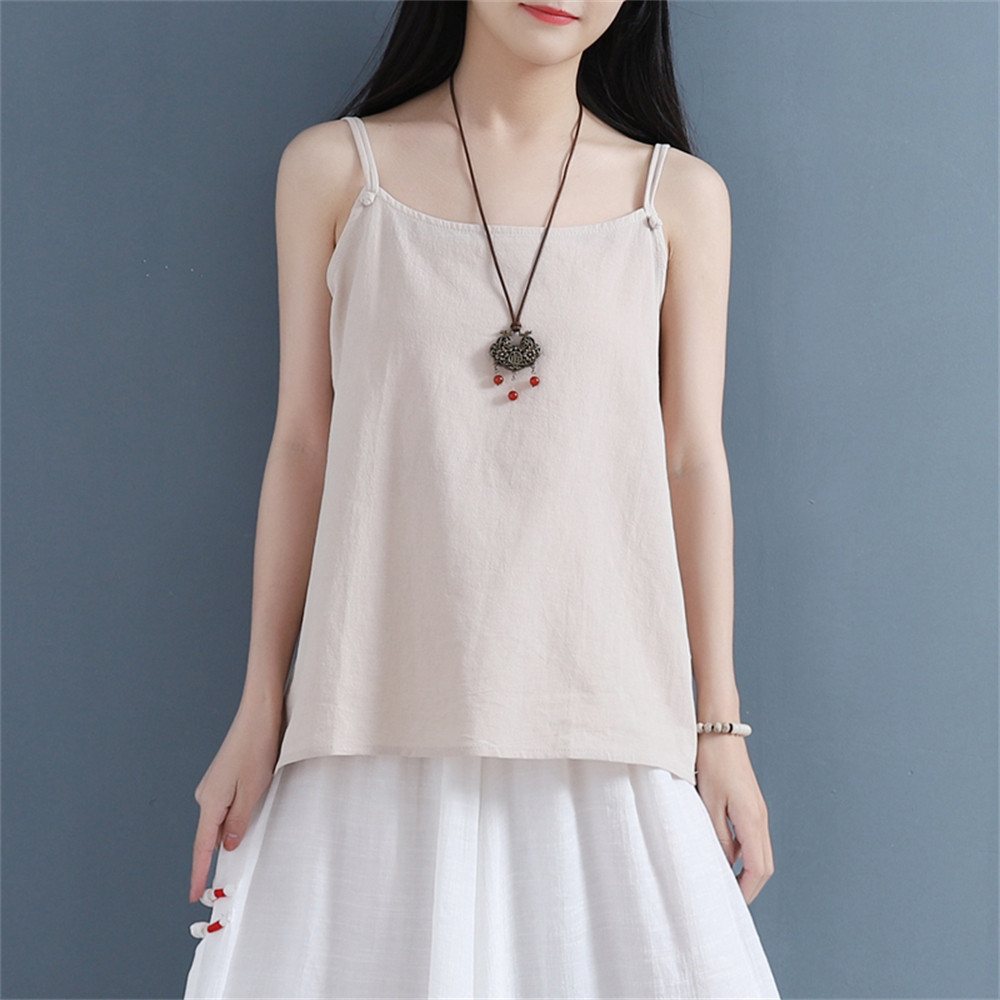 レディース無地綿麻キャミソール 4,624円