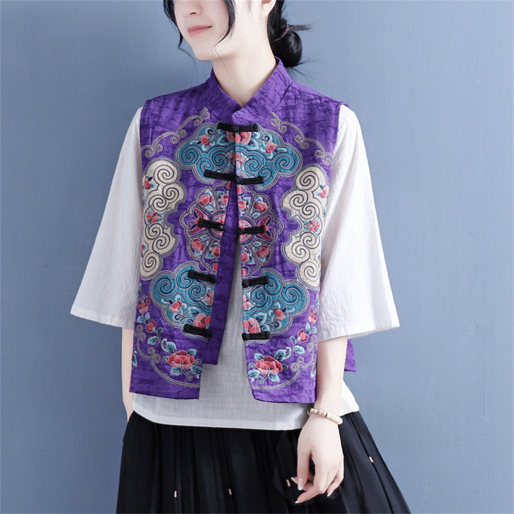 ファッション刺繍レディース短めトップ