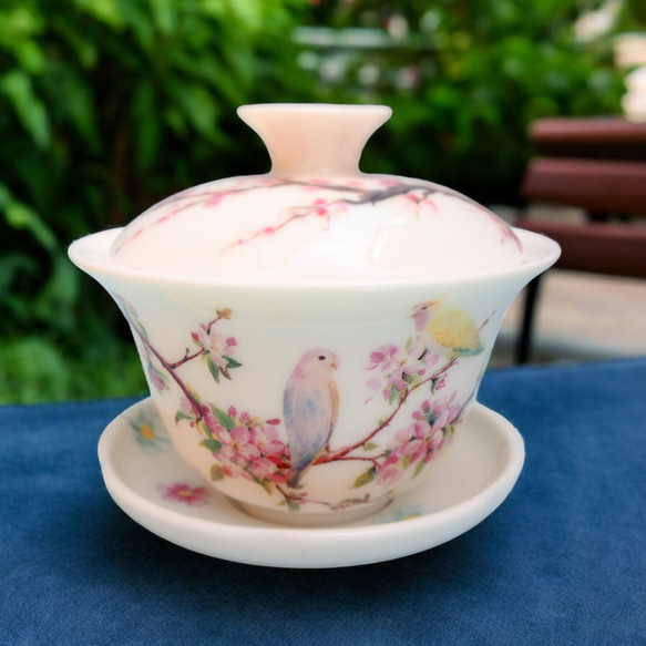 蓋碗・ことり 中国茶 中国茶器 台湾茶 ポーセラーツ ティー 蓋碗・ことり 中国茶 中国茶器 台湾茶 ポーセラーツ ティー