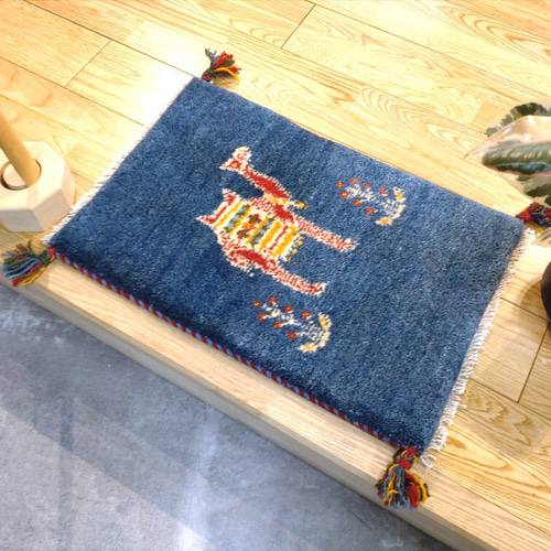 IKEA ラグ ペルシャ風 ブルー 新品】 IKEA シャギーラグ BULLERREMSA