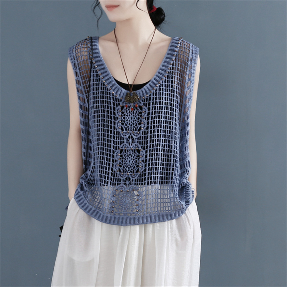 レディース透かし彫りベストトップ 5,200円