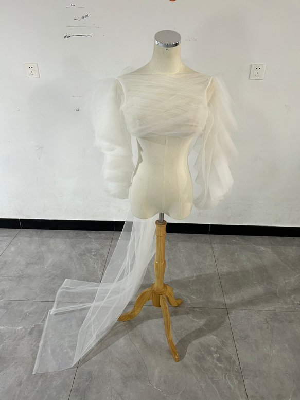 人気上昇！ホワイト トップス ソフトチュール フランス風 可愛い 結婚式 結婚式 XL ドレス