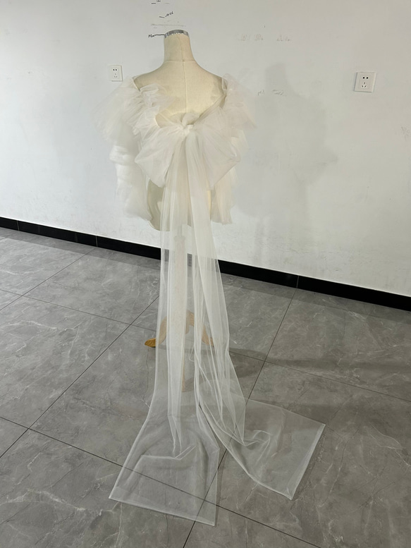 人気上昇！ホワイト トップス ソフトチュール フランス風 可愛い 結婚式 結婚式 XL ドレス