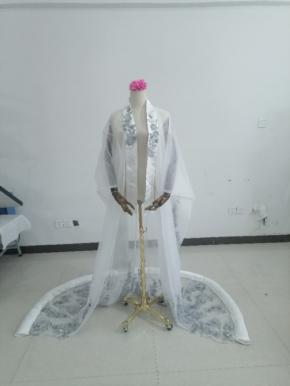 高品質！チュール打掛 オーバードレス レース羽織 ウエディングドレス  