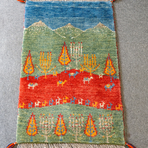 80×52cm ペルシャ絨毯 ギャッベ ギャベ 玄関マット 80×52cm