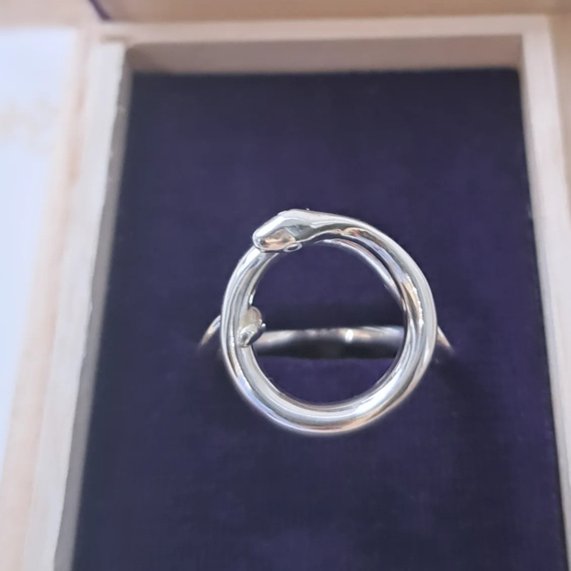 【サークル 蛇の指輪 】蛇指輪 蛇リング  縁起物  蛇アクセサリー 蛇ジュエリー  白蛇 サークルリング 京都