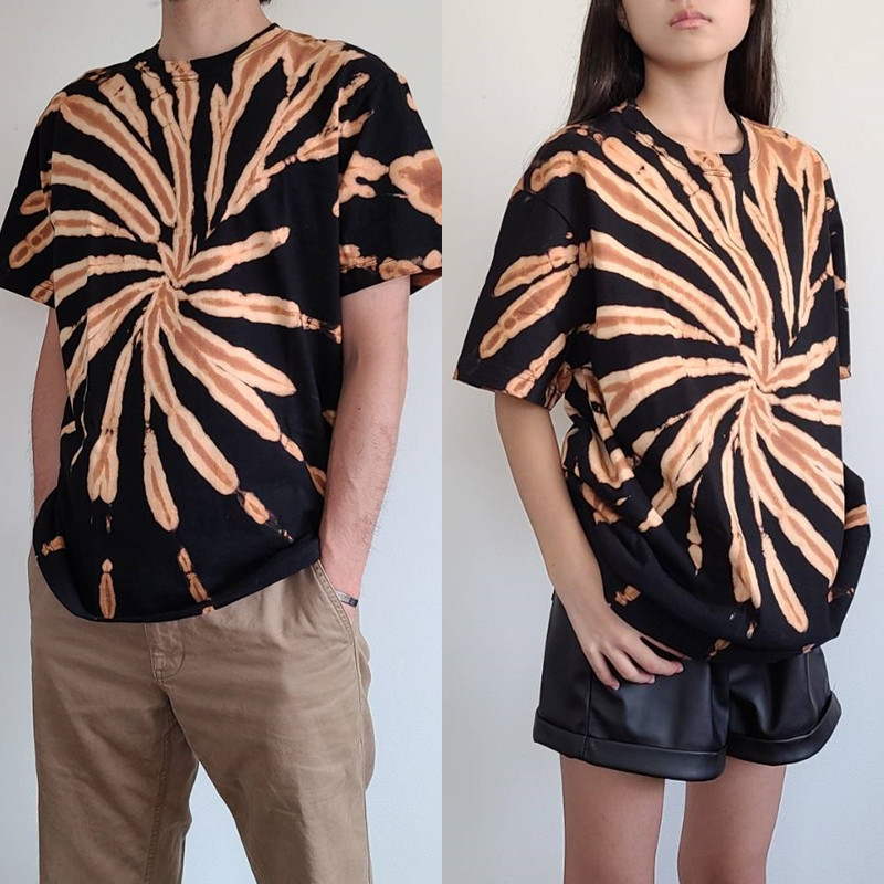 【12月スーパーSALE 15%OFF】 タイダイ柄 新品 テッペイフルヤマ デストロイ加工 フリー ブリーチ Tシャツ トップス