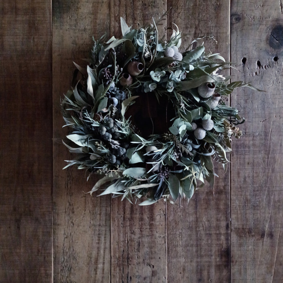 小さな魔女の棲む森 ～木の実と詩～】ドライフラワー リース 小さな