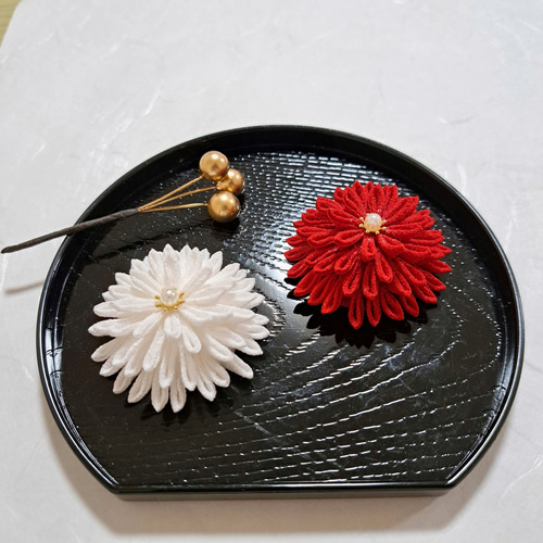 ☆大容量！ 豪華 24点セット☆ ◎つまみ細工◎ 菊『大きなお花の髪飾り