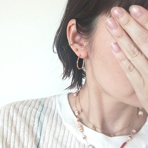 ❁Spiny oyster shell station necklace 14kgf❁ スパイニーオイスター