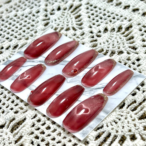 うる艶ハートマグネイルチップ♡ ネイルチップ（つけ爪） apopul nail