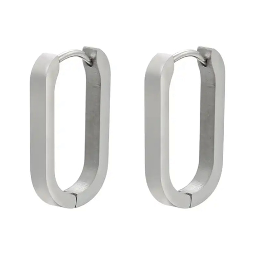 1個 18G カラー(シルバー ゴールド ブラック) フープピアス 楕円形  