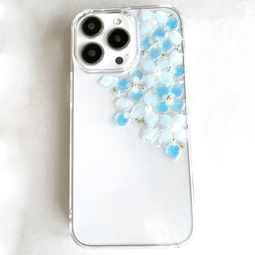 iPhone17pro iPhone16 16e 紫陽花 スマホケース クリアケース お花 全
