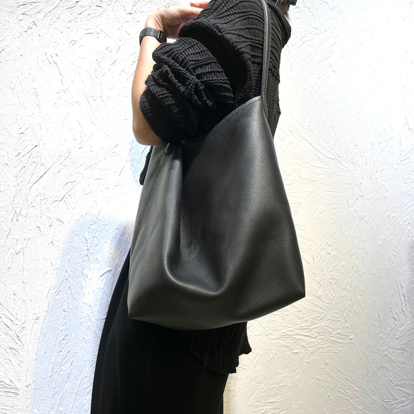 天然シボの牛革トートバッグ | Genuine Leather (ジェニュイン
