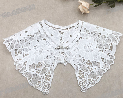 刺繍レースつけ襟 ホワイト レース noppy1 通販 17733483｜Creema