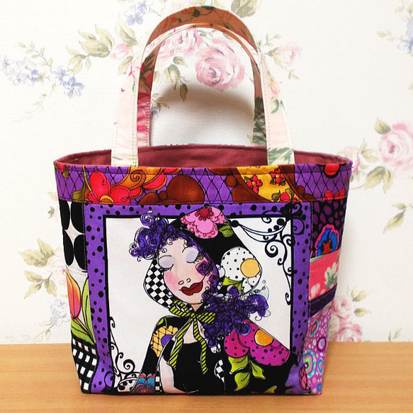 ミニトートバッグ ロラライハリス フラワーガール ランチバッグ  