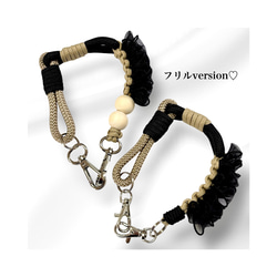 大人可愛い2WAYスマホハンドストラップ/スマホショルダー/バッグチャーム/パラコード/カラー変更可能 6枚目の画像