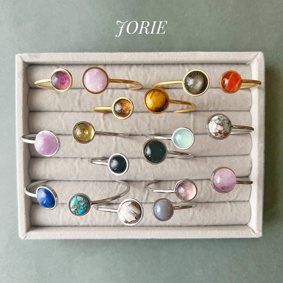 【JORIE】フローライト×クンツァイト　DOUBLE STONEバングル　 13枚目の画像