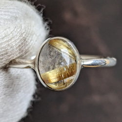 ルチルクォーツ silver925 シルバーリング 19号 一点もの 天然石35