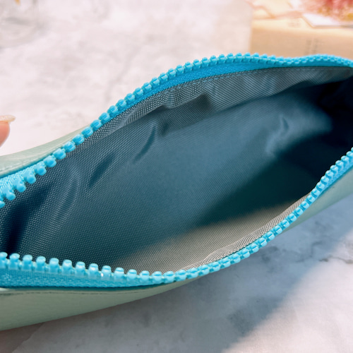 ライチ ティファニー ブルー ペンシルバッグ/文具バッグ/化粧品バッグ