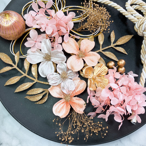 ピンク×ゴールド髪飾り 成人式 髪飾り 結婚式 着物 袴 和装 卒業式