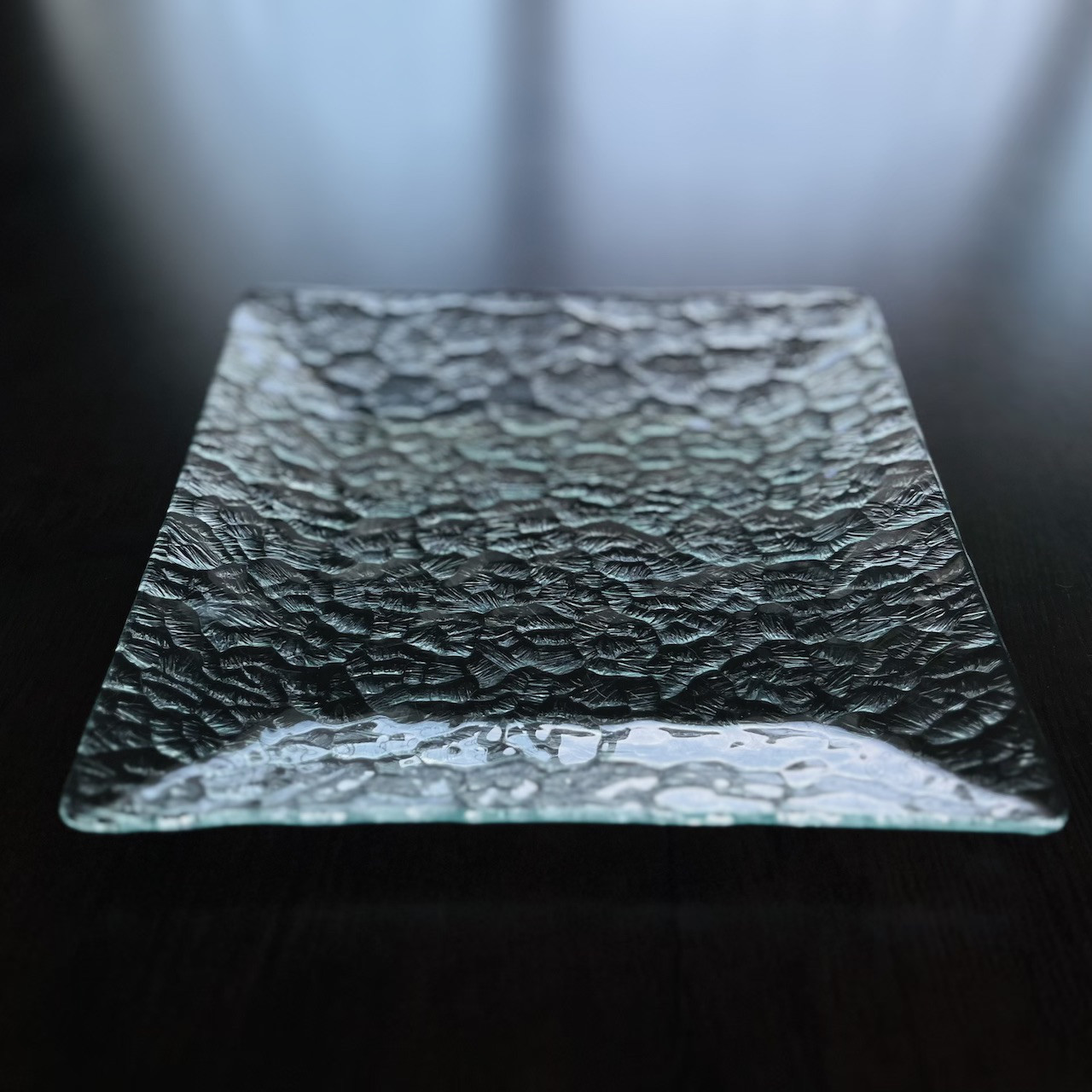 【昭和のレトロガラス＿石目を使った大皿】