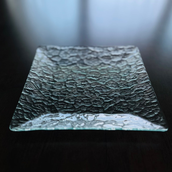 昭和のレトロガラス＿石目を使った大皿】 大皿 sunny*glass 通販