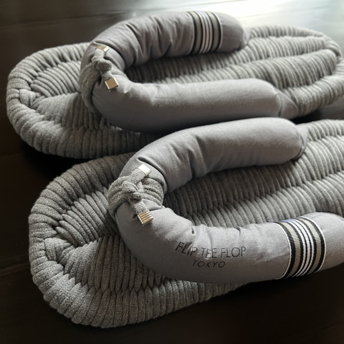 FLIP TEE FLOP】26cm 布ぞうり スポーティー グレー メンズ【No.254