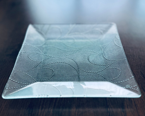 昭和のレトロガラス＿スイトピーを使った大皿】 大皿 sunny*glass 通販