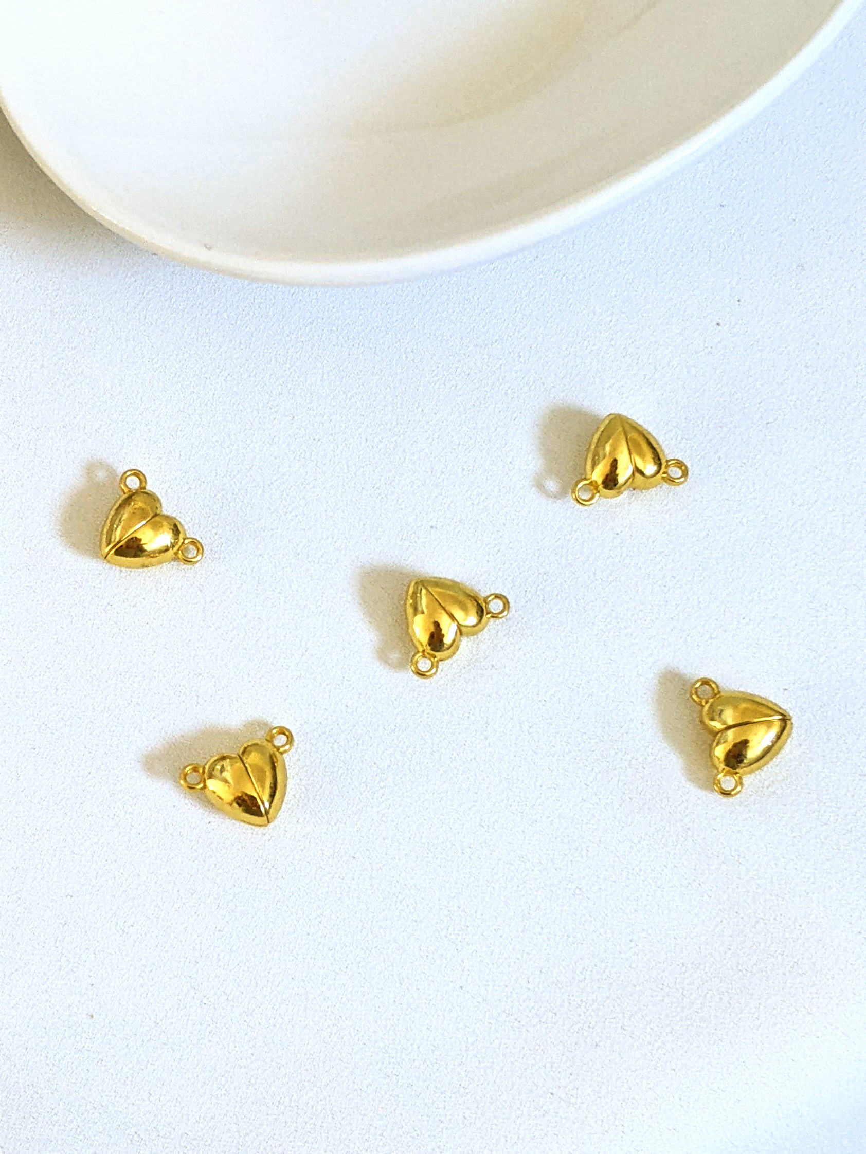 ハート マグネット 留め具 ゴールド 2組 クラスプ コネクター 磁石  