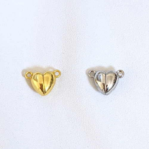 ハート マグネット 留め具 シルバー 2組 クラスプ コネクター 磁石  