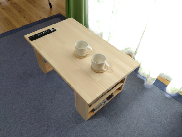 コーヒーテーブル　ハンドメイド製品 センターテーブル ディスプレイラック 天然木 赤松集成材 ハンドメイド ローテーブル センターテーブル