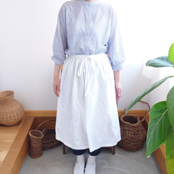 ギャルソンエプロン【白】ロング（80cm丈）カフェスタイルの腰巻き
