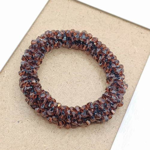 シュシュ  ジャラジャラヘアゴム  クリアブラウン シュシュ ジャラジャラヘアゴム クリアブラウン