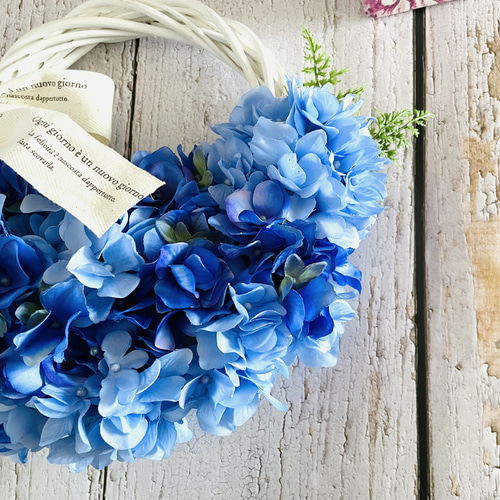 紫陽花と花々リース tjp